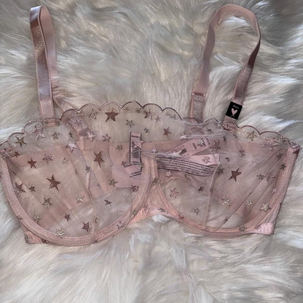 Victoria's Secret Blush Star Mesh Bra